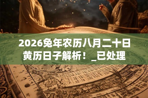 2026兔年农历八月二十日黄历日子解析!_已处理 2026兔年农历八月二十日黄历日子解析!_已处理