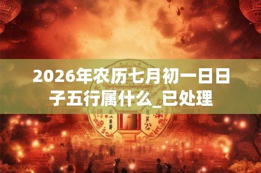 2026年农历七月初一日日子五行属什么_已处理 2026年农历七月初一日日子五行属什么_已处理