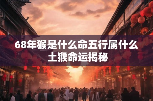 68年猴是什么命五行属什么 土猴命运揭秘 68年猴是什么命五行属什么 土猴命运揭秘