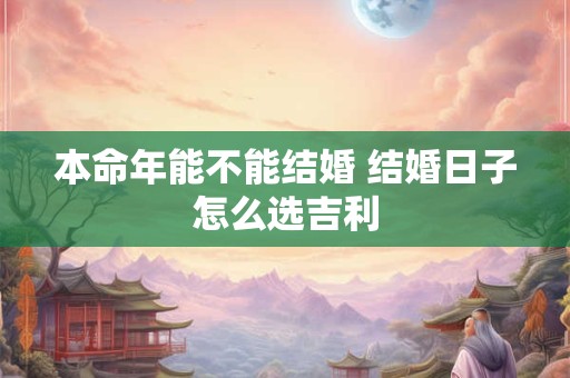 本命年能不能结婚 结婚日子怎么选吉利 本命年能不能结婚 结婚日子怎么选吉利