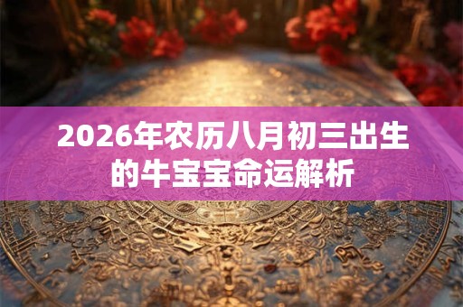 2026年农历八月初三出生的牛宝宝命运解析 2026年农历八月初三出生的牛宝宝命运解析