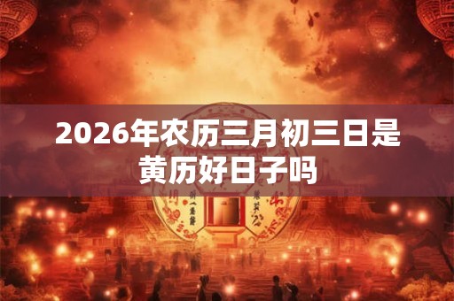 2026年农历三月初三日是黄历好日子吗