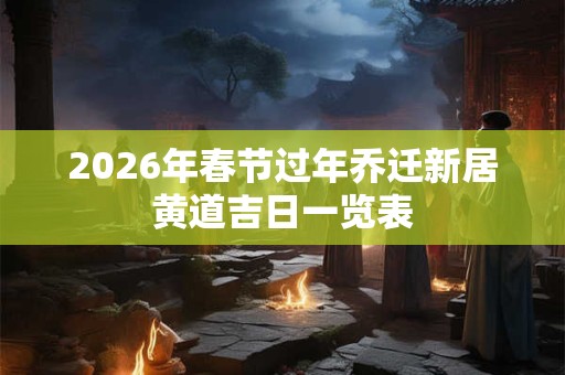 2026年春节过年乔迁新居黄道吉日一览表 2026年春节过年乔迁新居黄道吉日一览表