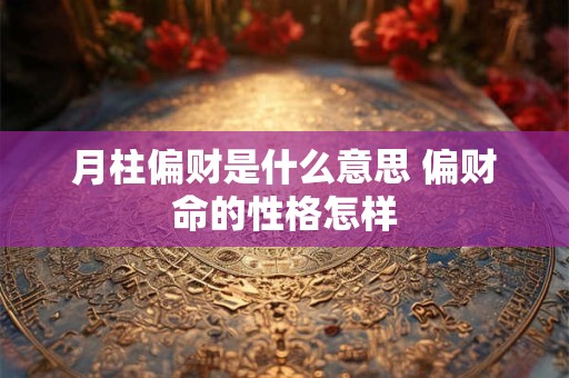 月柱偏财是什么意思 偏财命的性格怎样 月柱偏财是什么意思 偏财命的性格怎样