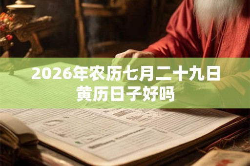 2026年农历七月二十九日黄历日子好吗 2026年农历七月二十九日黄历日子好吗
