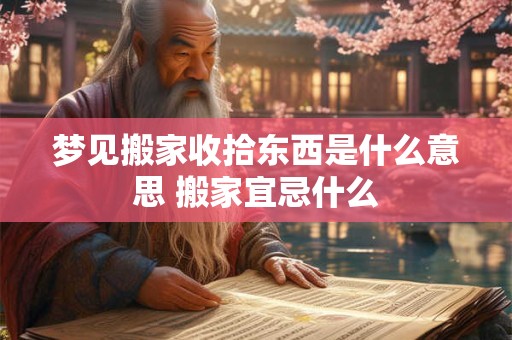 梦见搬家收拾东西是什么意思 搬家宜忌什么 梦见搬家收拾东西是什么意思 搬家宜忌什么