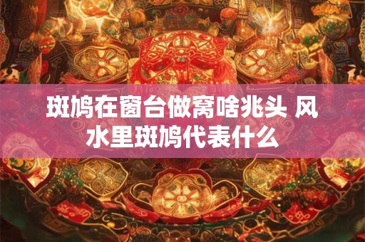 斑鸠在窗台做窝啥兆头 风水里斑鸠代表什么