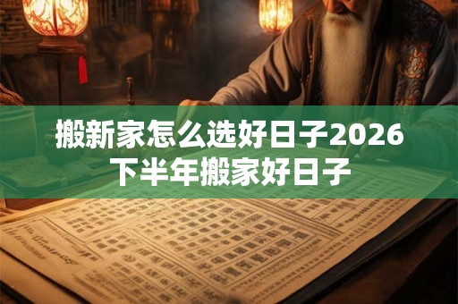 搬新家怎么选好日子2026下半年搬家好日子 搬新家怎么选好日子2026下半年搬家好日子