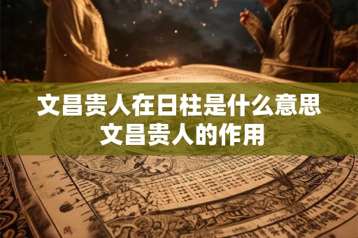 文昌贵人在日柱是什么意思 文昌贵人的作用 文昌贵人在日柱是什么意思 文昌贵人的作用
