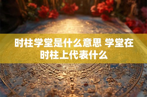 时柱学堂是什么意思 学堂在时柱上代表什么 时柱学堂是什么意思 学堂在时柱上代表什么
