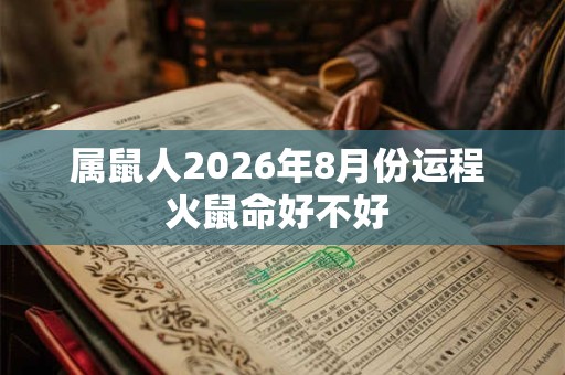 属鼠人2026年8月份运程 火鼠命好不好 属鼠人2026年8月份运程 火鼠命好不好