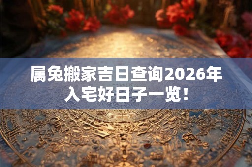 属兔搬家吉日查询2026年入宅好日子一览! 属兔搬家吉日查询2026年入宅好日子一览!