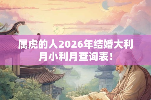 属虎的人2026年结婚大利月小利月查询表! 属虎的人2026年结婚大利月小利月查询表!
