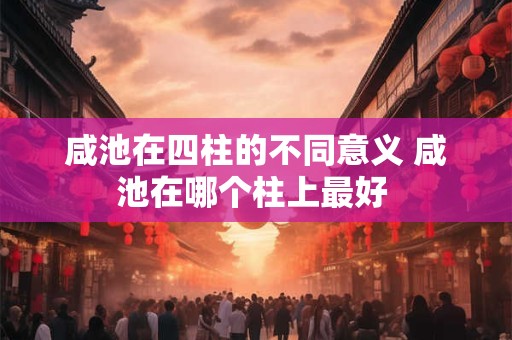 咸池在四柱的不同意义 咸池在哪个柱上最好 咸池在四柱的不同意义 咸池在哪个柱上最好