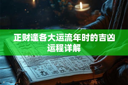 正财逢各大运流年时的吉凶运程详解