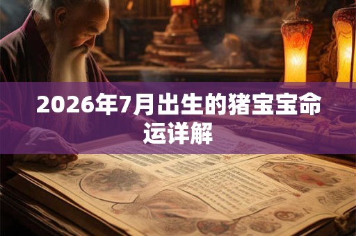 2026年7月出生的猪宝宝命运详解 2026年7月出生的猪宝宝命运详解