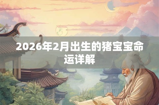 2026年2月出生的猪宝宝命运详解 2026年2月出生的猪宝宝命运详解