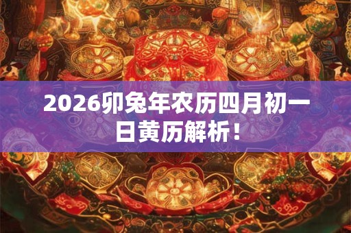 2026卯兔年农历四月初一日黄历解析! 2026卯兔年农历四月初一日黄历解析!