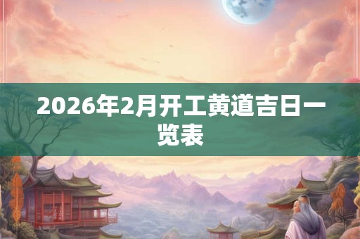 2026年2月开工黄道吉日一览表 2026年2月开工黄道吉日一览表