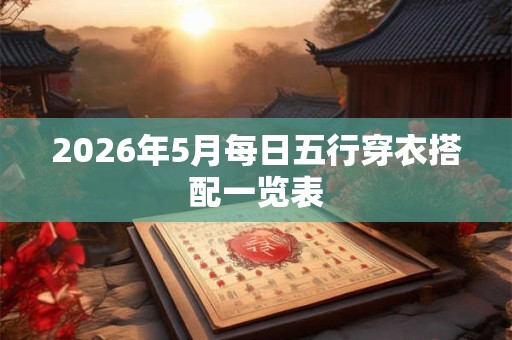 2026年5月每日五行穿衣搭配一览表 2026年5月每日五行穿衣搭配一览表
