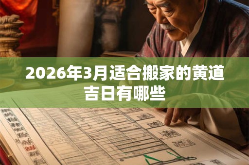 2026年3月适合搬家的黄道吉日有哪些 2026年3月适合搬家的黄道吉日有哪些