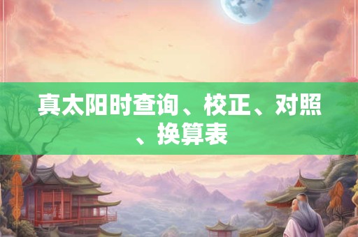 真太阳时查询、校正、对照、换算表 真太阳时查询、校正、对照、换算表