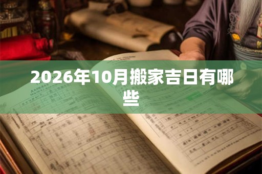 2026年10月搬家吉日有哪些 2026年10月搬家吉日有哪些