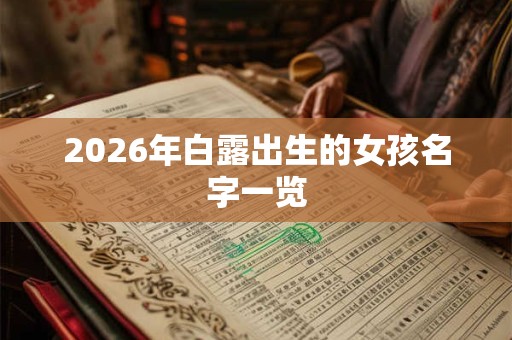2026年白露出生的女孩名字一览 2026年白露出生的女孩名字一览
