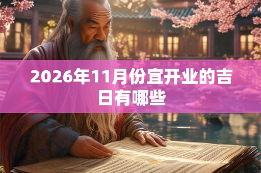 2026年11月份宜开业的吉日有哪些 2026年11月份宜开业的吉日有哪些
