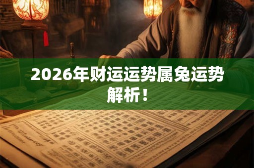 2026年财运运势属兔运势解析！