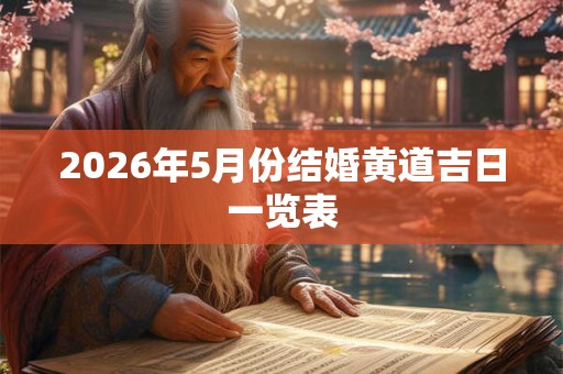 2026年5月份结婚黄道吉日一览表 2026年5月份结婚黄道吉日一览表