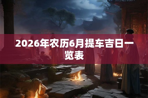 2026年农历6月提车吉日一览表 2026年农历6月提车吉日一览表