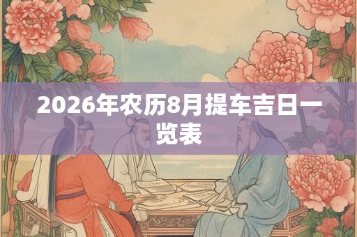 2026年农历8月提车吉日一览表 2026年农历8月提车吉日一览表