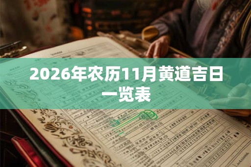 2026年农历11月黄道吉日一览表 2026年农历11月黄道吉日一览表