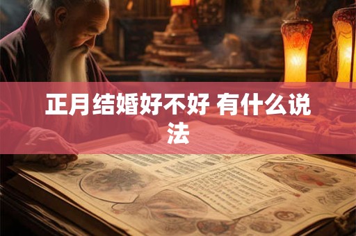 正月结婚好不好 有什么说法