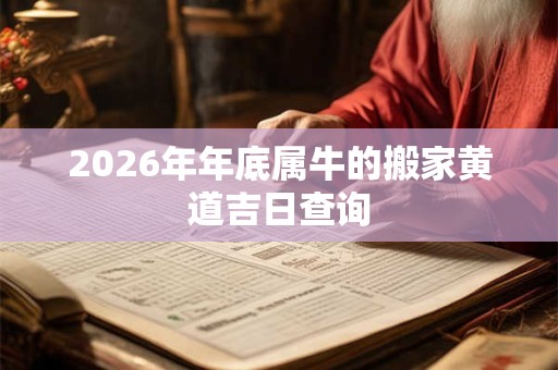 2026年年底属牛的搬家黄道吉日查询 2026年年底属牛的搬家黄道吉日查询