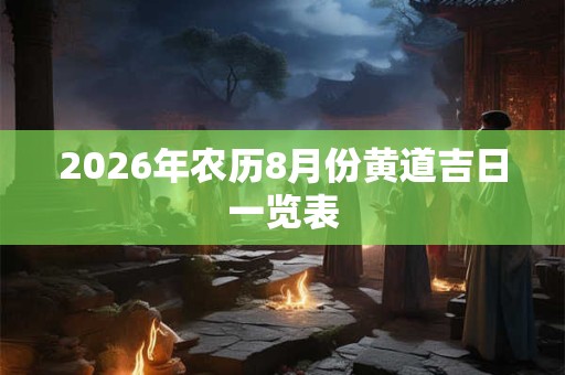 2026年农历8月份黄道吉日一览表 2026年农历8月份黄道吉日一览表