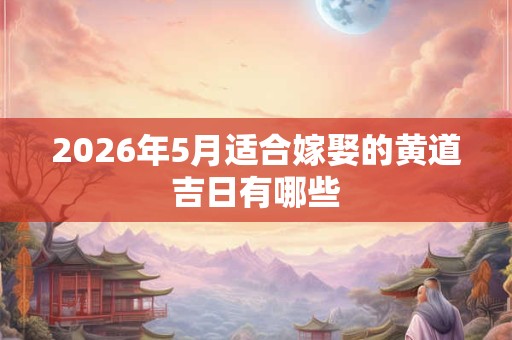 2026年5月适合嫁娶的黄道吉日有哪些