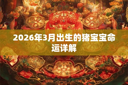 2026年3月出生的猪宝宝命运详解