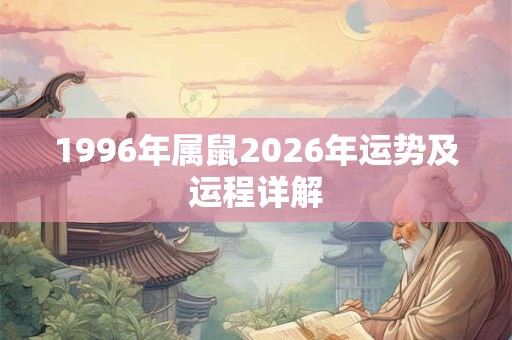 1996年属鼠2026年运势及运程详解