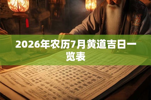 2026年农历7月黄道吉日一览表