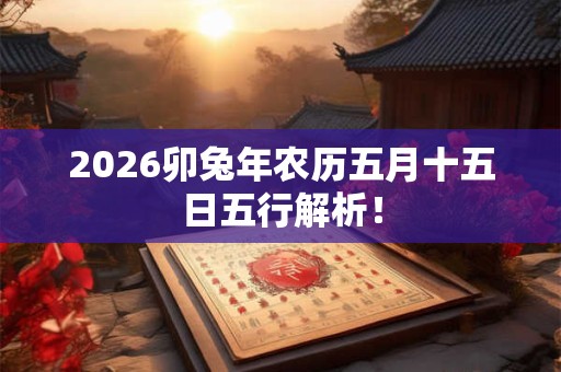 2026卯兔年农历五月十五日五行解析！