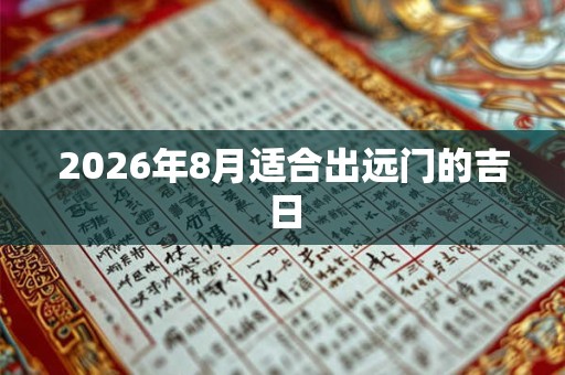 2026年8月适合出远门的吉日