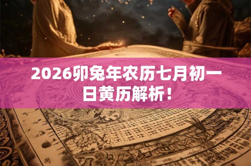 2026卯兔年农历七月初一日黄历解析！