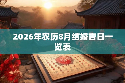 2026年农历8月结婚吉日一览表