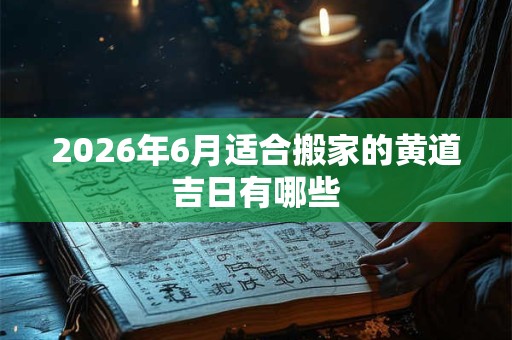 2026年6月适合搬家的黄道吉日有哪些