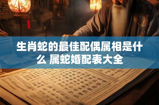 生肖蛇的最佳配偶属相是什么 属蛇婚配表大全
