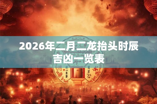 2026年二月二龙抬头时辰吉凶一览表