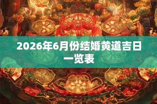 2026年6月份结婚黄道吉日一览表
