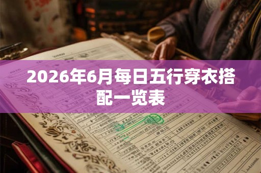 2026年6月每日五行穿衣搭配一览表